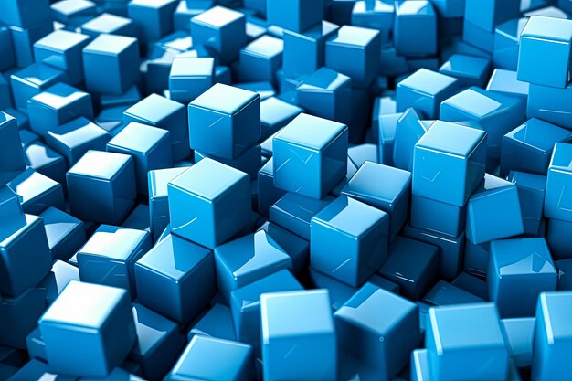 Photo a blue image of many cubes with a blue background