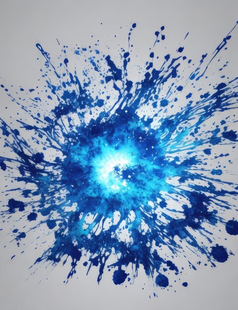 Photo blue ink blast white background