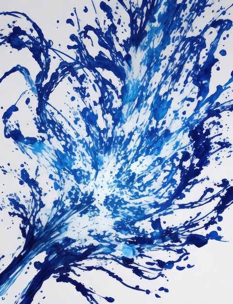 Foto sfondio bianco a inchiostro blu