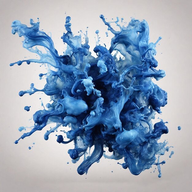 Blue ink stain on a transparent background