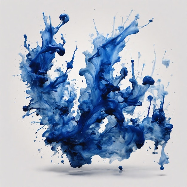 Blue ink stain on a transparent background