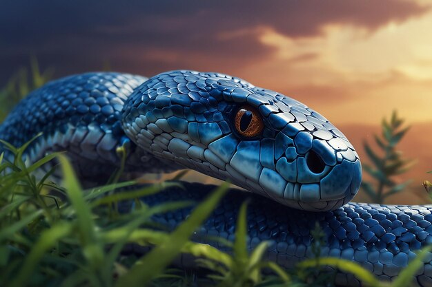 Photo blue insularism snake