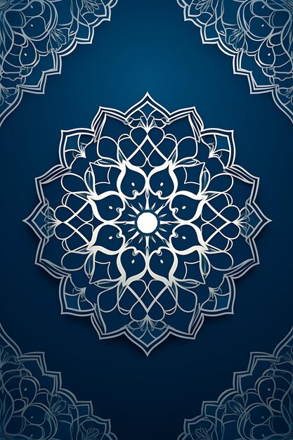 Photo blue islamic ornament background