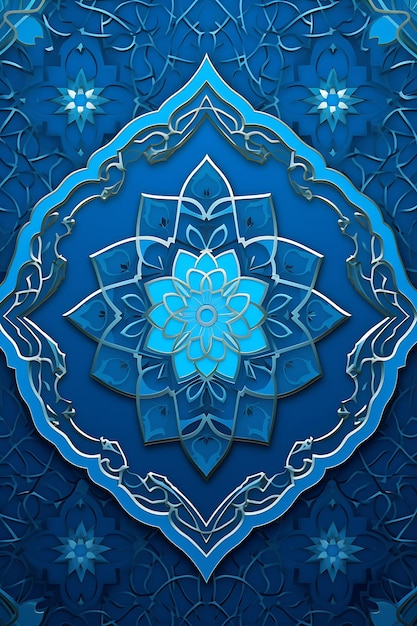 blue Islamic ornament background