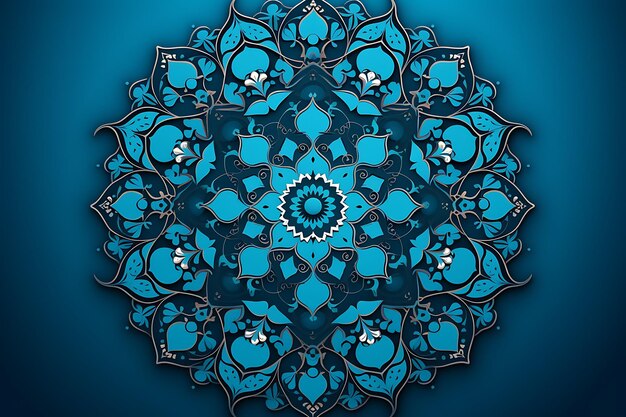 Photo blue of islamic ornament background