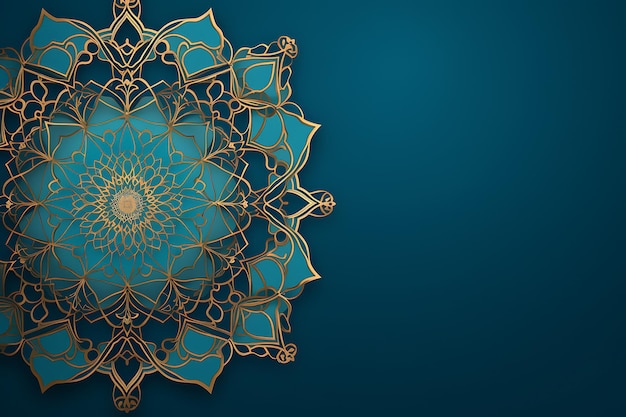 Photo blue of islamic ornament background