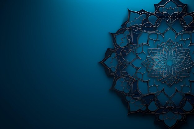 Photo blue of islamic ornament background