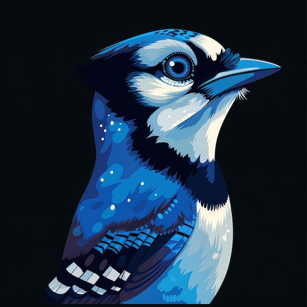 Blue Jay Bird Vector Illustration