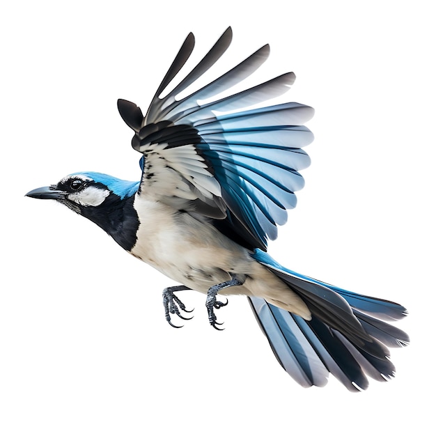 Blue Jay Bird On white background