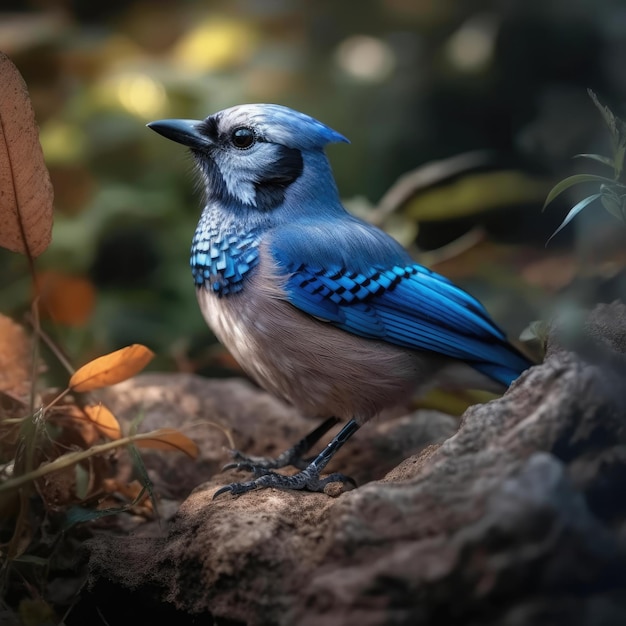 Blue Jay in natural habitat generative AI