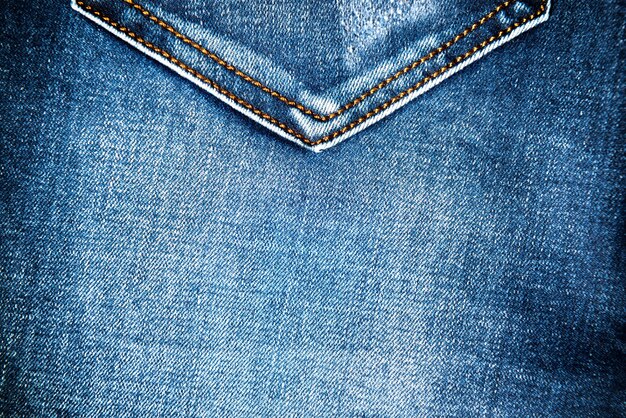 Blue jeans fabric texture with pocket for background and pattern