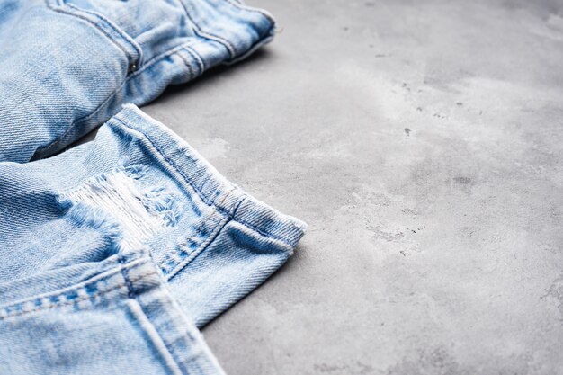 Blue jeans    , place for text. Close-up.