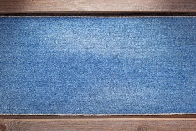 Blue jeans texture on wood