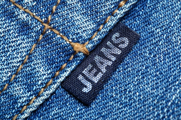 Blue jeans with label macro