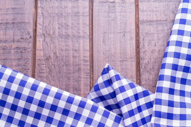 Blue kitchen cloth on the table