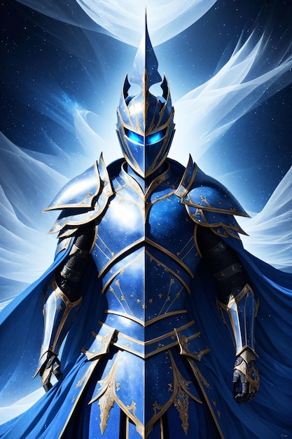 The blue knight in the blue armor