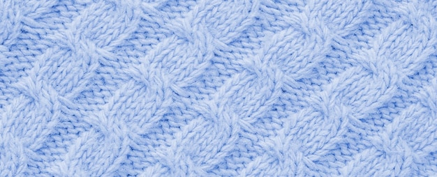 Blue knitted wool texture baby plaid seamless pattern Desktop wallpaper pigtail knitting web banner