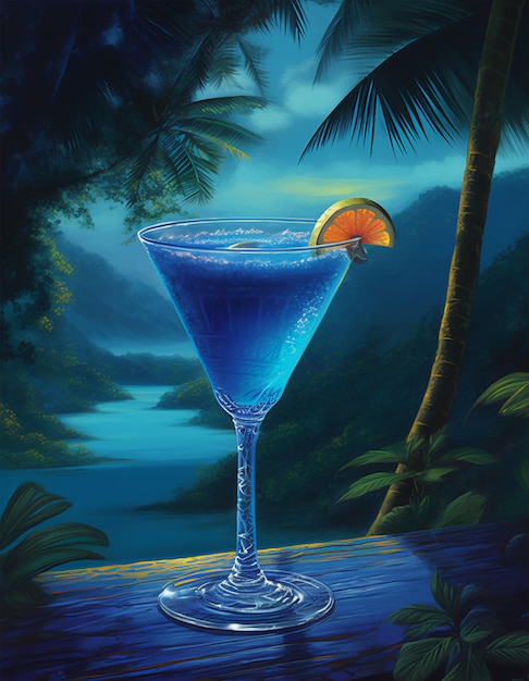 Blue lagoon cocktail Summer refreshing cocktail