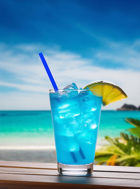 Blue lagoon cocktail Summer refreshing cocktail