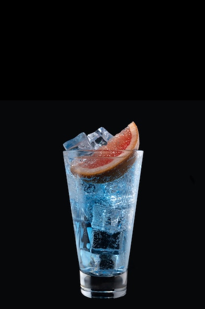 Blue lagoon cocktail with Blue Curacao liqueur