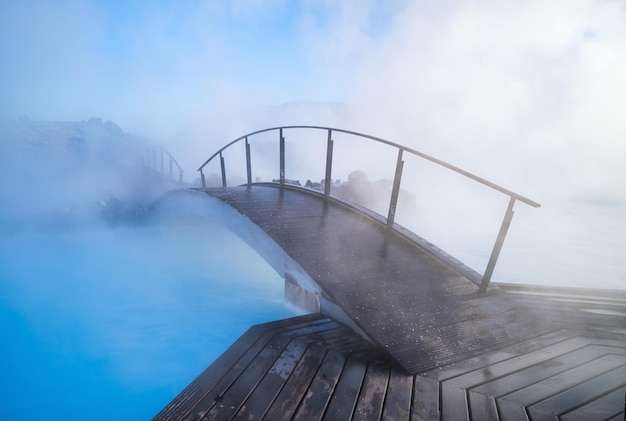 Blue lagoon iceland geothermal spa for rest and relaxation in\
iceland warm springs of natural origin blue lake and steam