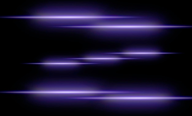 Blue laser stripes illustration on black background. A soft blue neon glow glows.