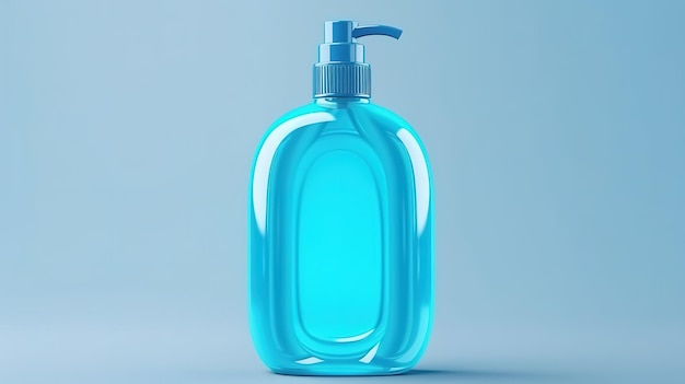 Blue laundry softener in plastic bottle Generative ai