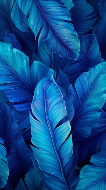 Photo blue leaves wallpaper background product presentation invitation template