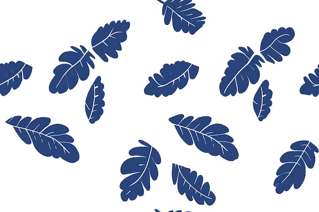 Синие листья на белом фоне со словами дуб внизу.