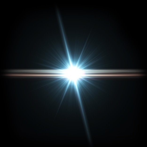 Blue lens flare light background