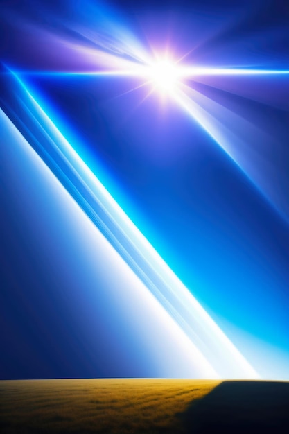 Blue light background with a white star
