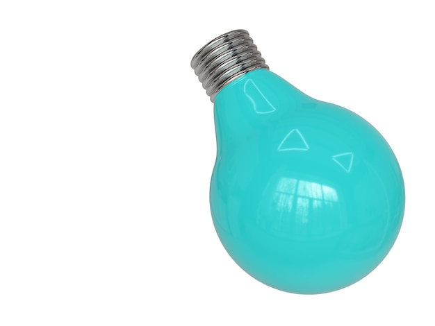 Blue light bulb 3d render