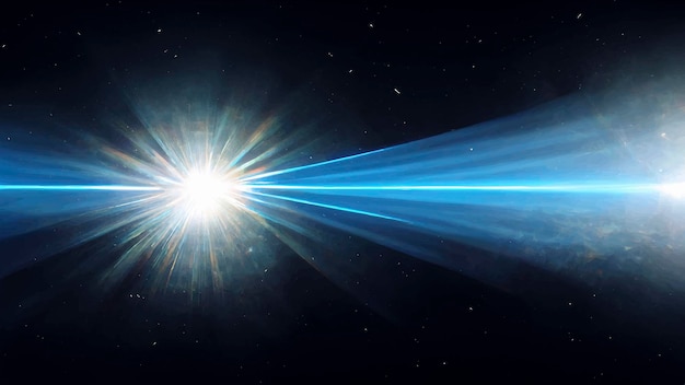 blue Light Lens flare on black background