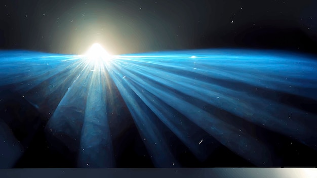 Blue Light Lens flare op zwarte achtergrond