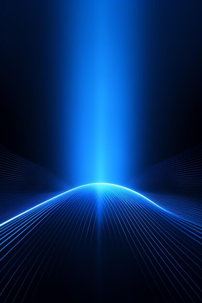 Photo a blue light shining through lines