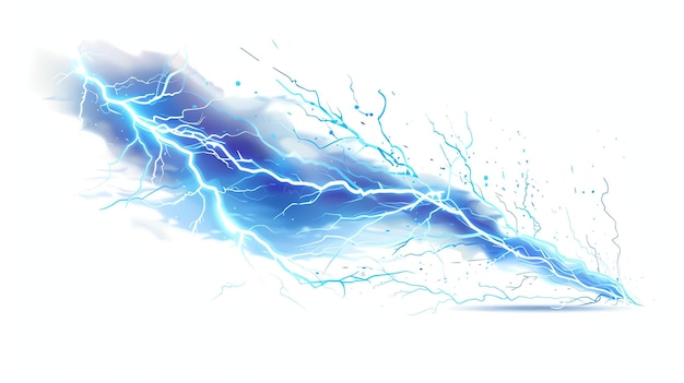 Photo blue lightning bolt vector illustration isolated on white background