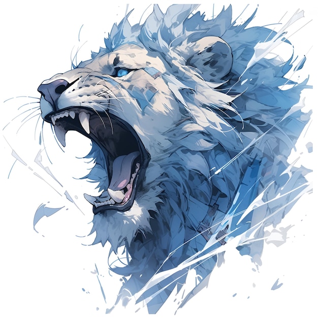 Blue lion head