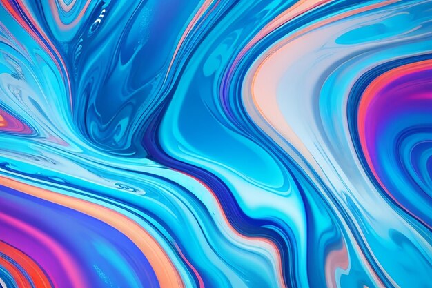 Photo blue liquid marble abstract background