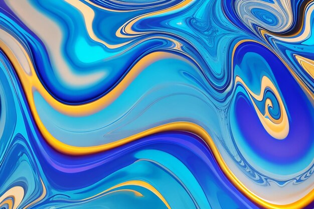 Blue liquid marble abstract background