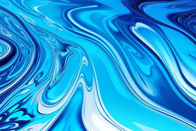 Photo blue liquid marble abstract background