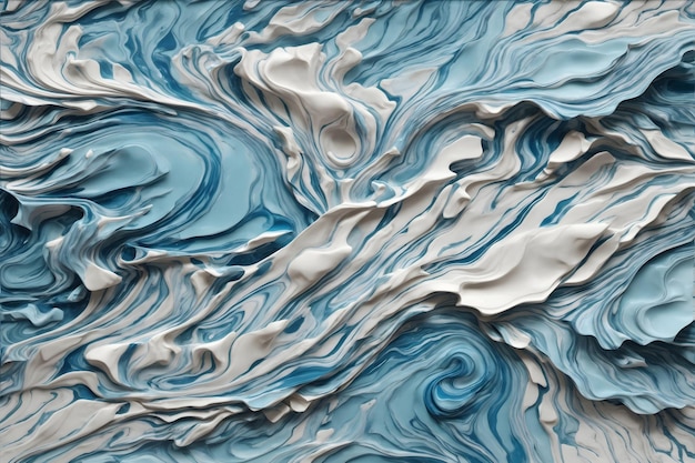 青い液体ペイント スタイル 3D 大理石のテクスチャ オイル ペイント 大理石のテクスチャの背景 3D 大理石のテクスチャ 3D テクスチャの背景 AI ジェネレーティブ