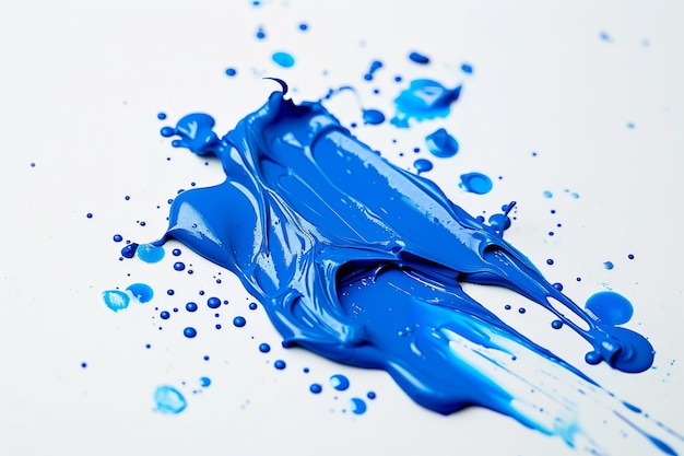 Blue Liquid Splashing on White Surface