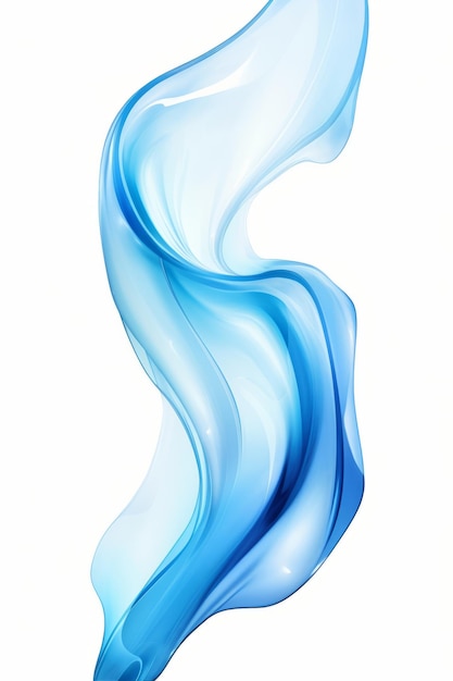 Photo a blue liquid wave on a white background