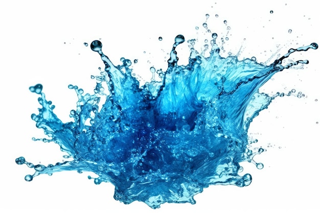 Blue liquid in a white background