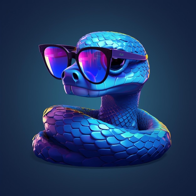 a blue lizard wearing goggles with sunglasses on it