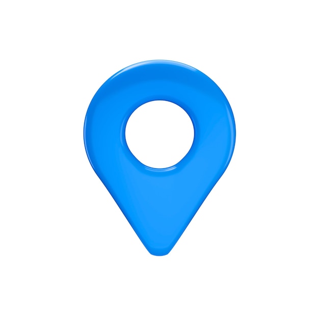 blue location pin 3d illustration icon