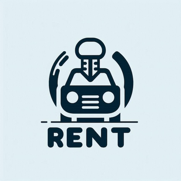 Photo a blue logo for rent is shown on a blue background