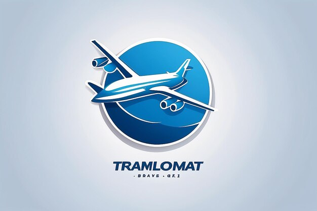 Photo blue logo travel and plane