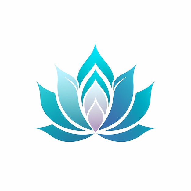 Photo blue lotus flower icon on white background