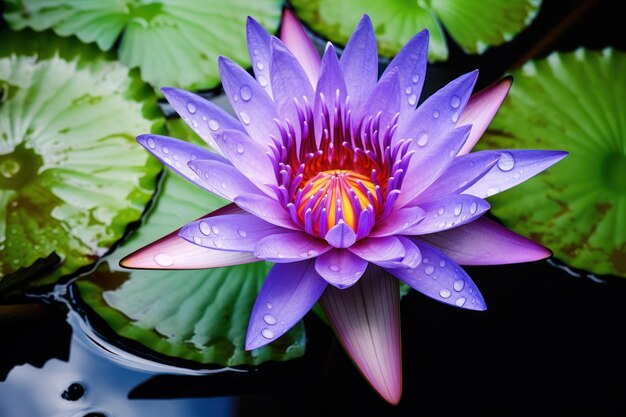 Blue lotus in natural water